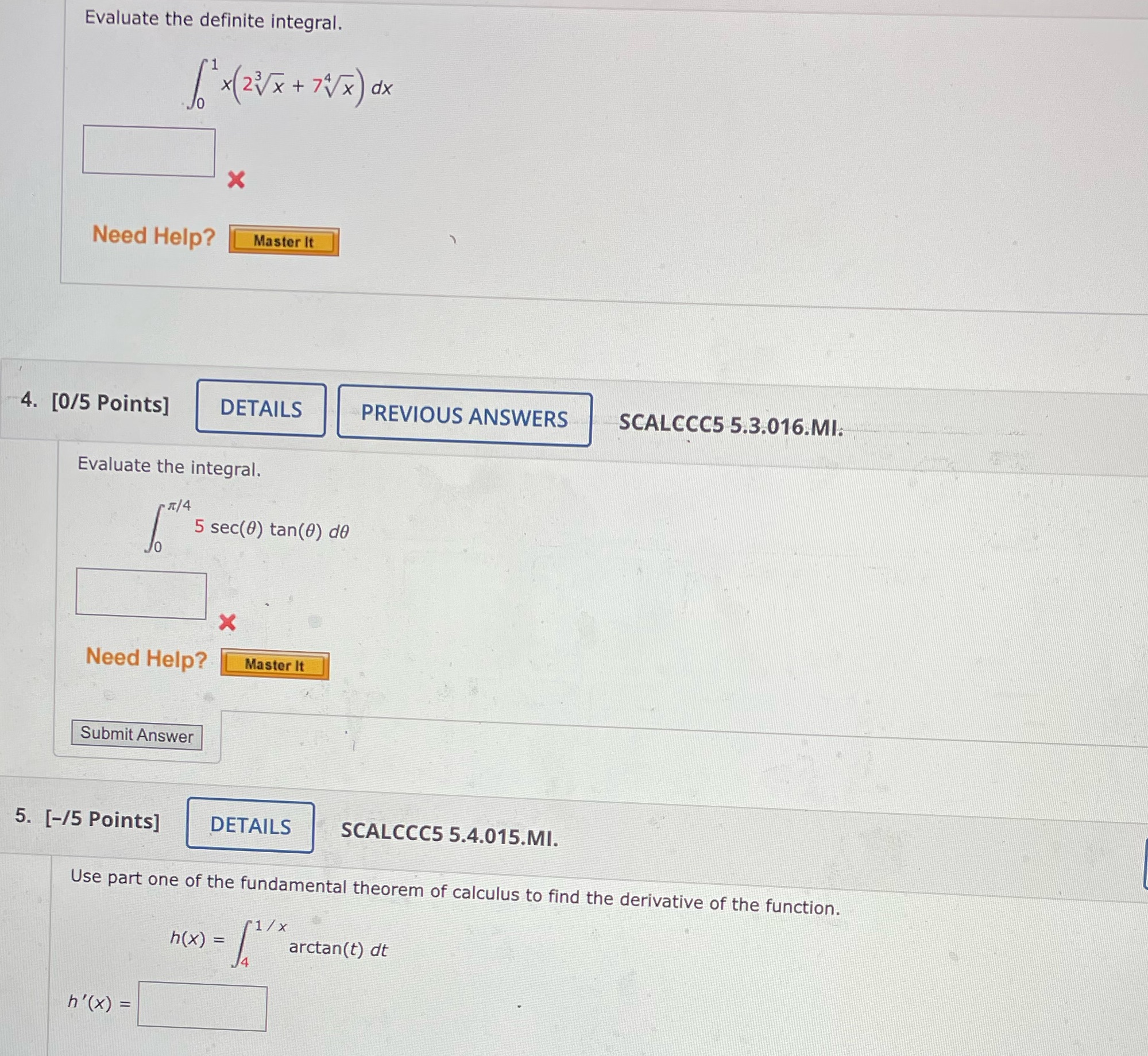 + 7 /x ) Ox X Need Help? Master It 4. [0/5