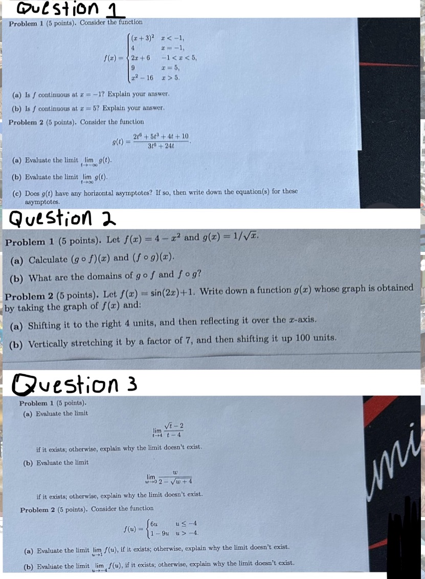 5. (a) Is f continuous at r = -17 Explain your answer.