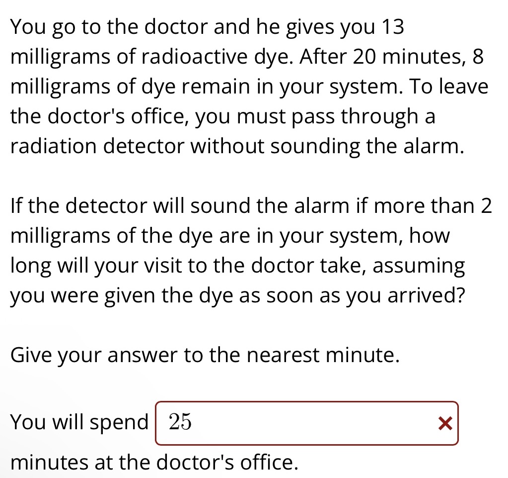 I need help with this problem You go to the doctor