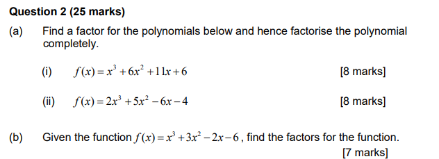 below and hence faotorisa the polynomial oomplotoly. [i] fix} = x3 +