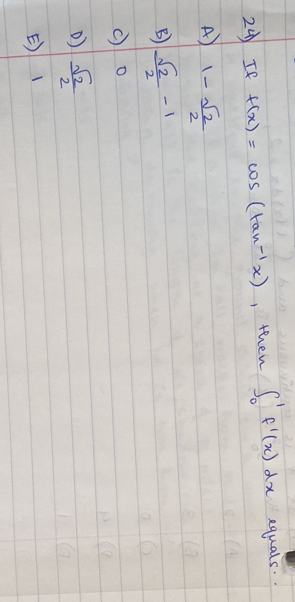 which is the right option? If f (x ) = cos