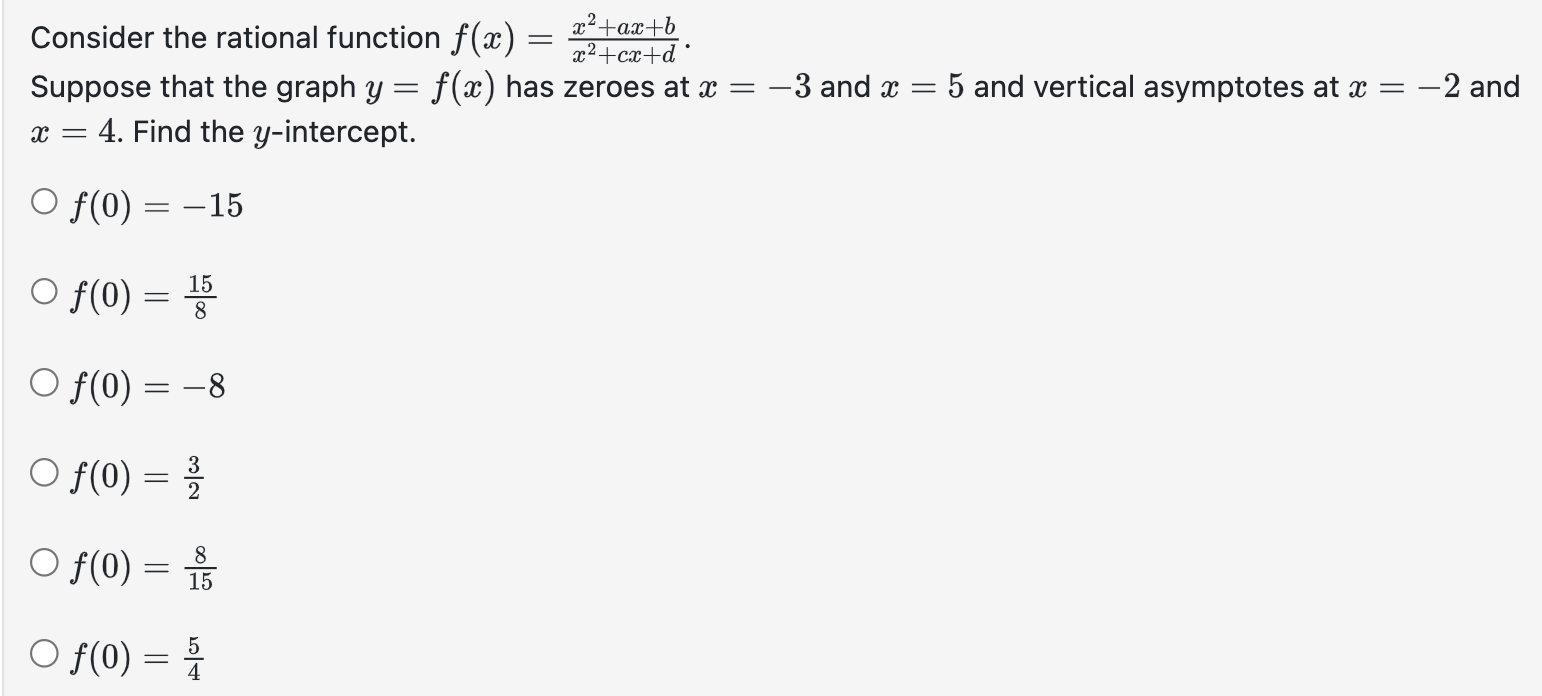 Suppose that the graph y = f(x) has zeroes at x =