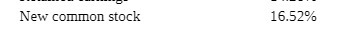 New common stock 16.52%