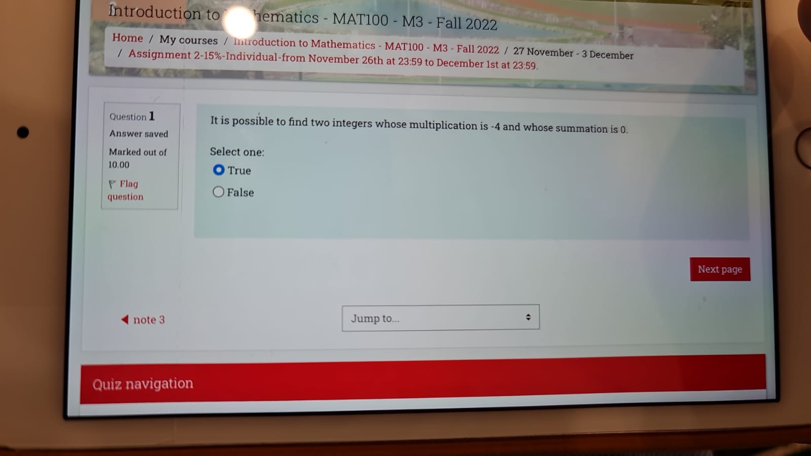 Fall 2022 / 27 November - 3 December / Assignment 2-15%-Individual-from November