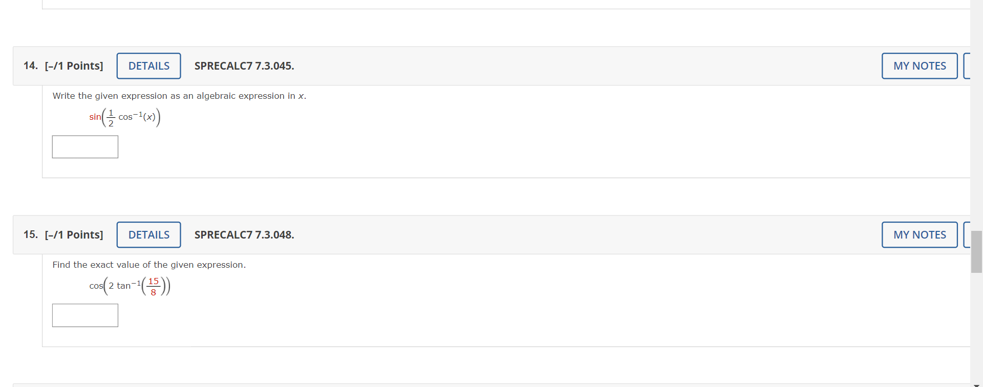 the expression in terms of the first power of cosine, as in