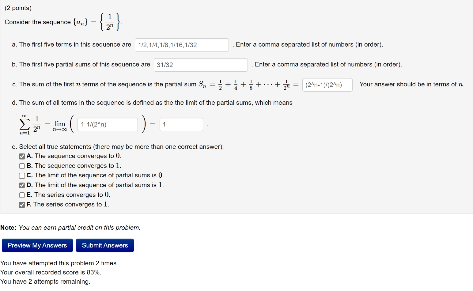  (2 points) . 1 Consider the sequence {an} : 27 _
