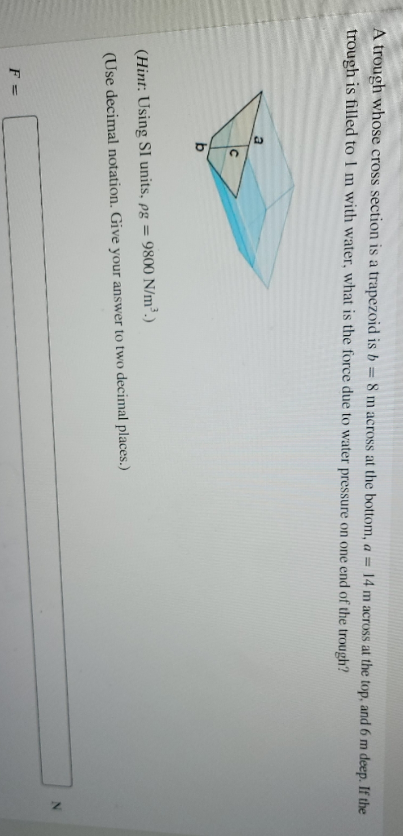  please explain step by step A trough whose cross section is