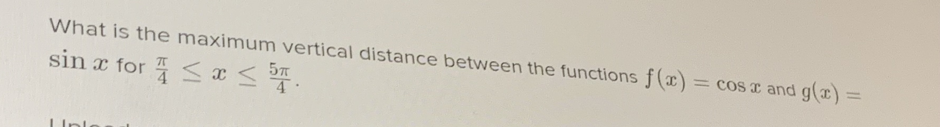  full solutions needed What is the maximum vertical distance between the