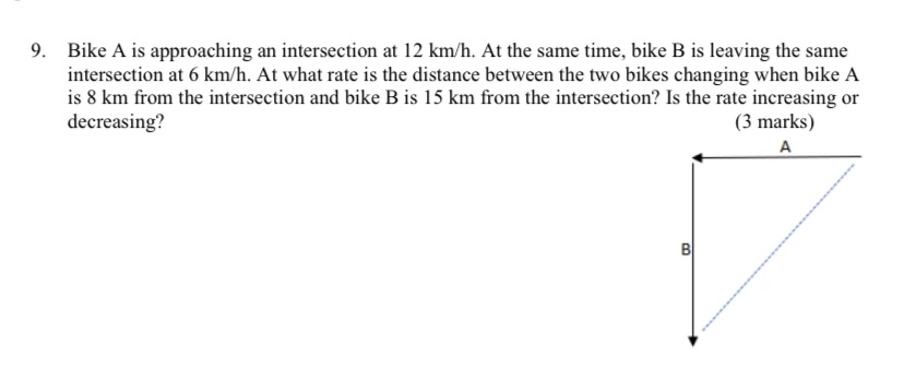  Please attach solution 9. Bike A is approaching an intersection at