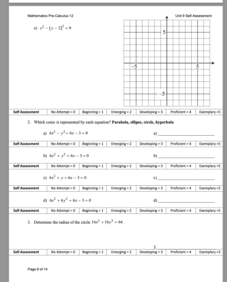 3)2= 16 5 1-5 5 .... Self Assessment No Attempt = 0