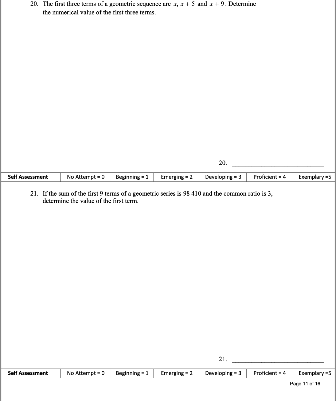 a) 6x2 - y2+ 6x - 3=0 a) Self Assessment No Attempt