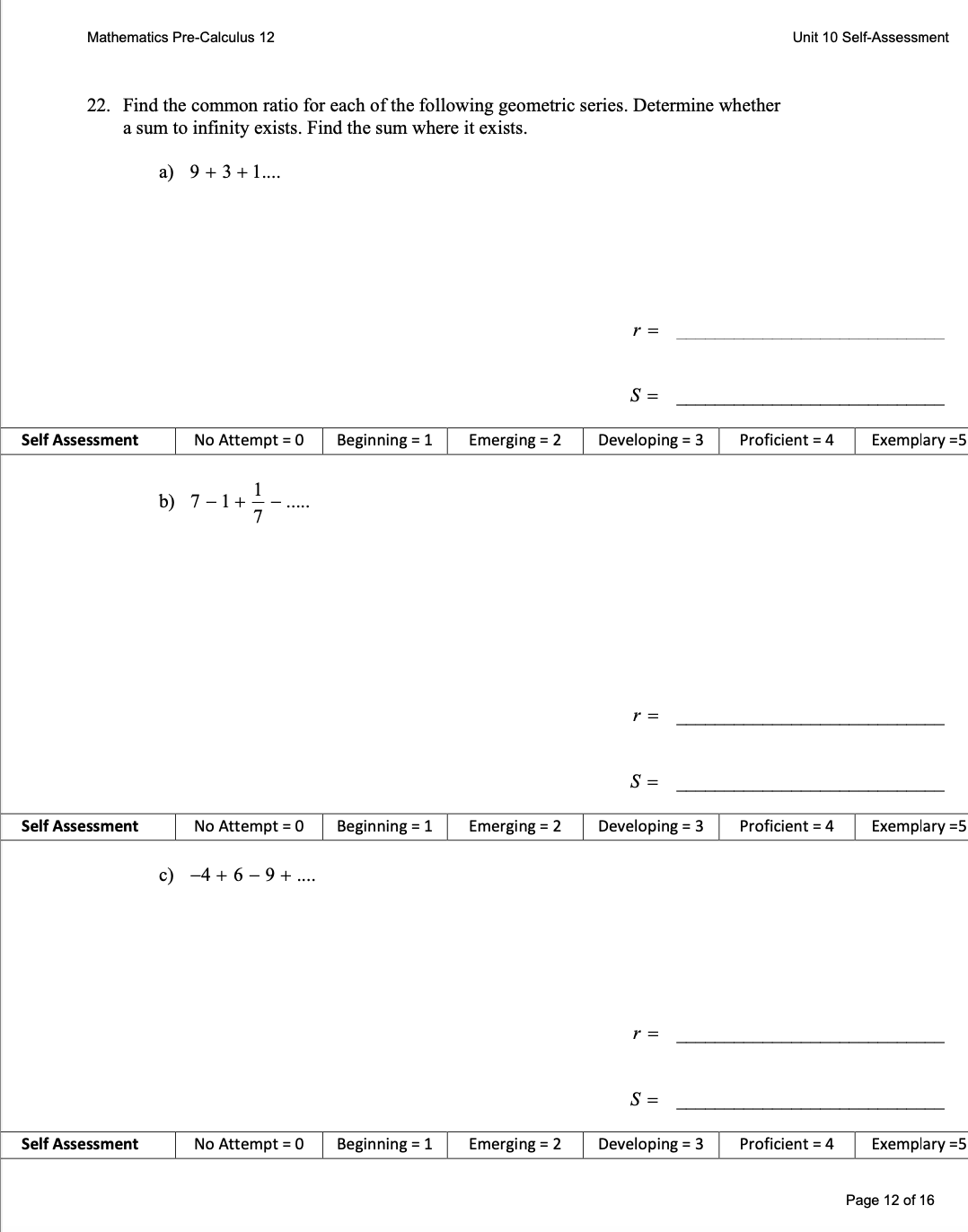 = 0 Beginning = 1 Emerging = 2 Developing = 3 Proficient