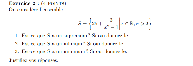 Exercice 2 : (4 POINTS) On considere l'ensemble 3 S =
