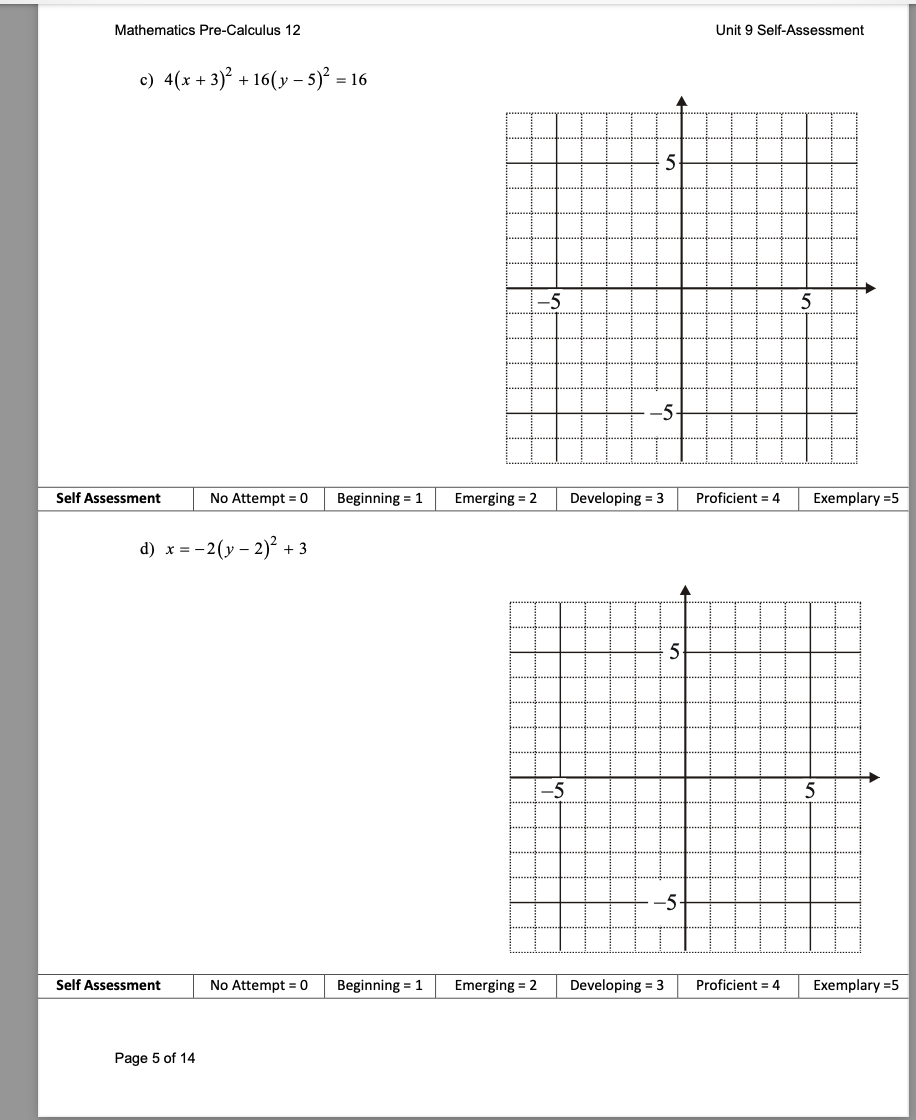 = 1 Emerging = 2 Developing = 3 Proficient = 4 Exemplary