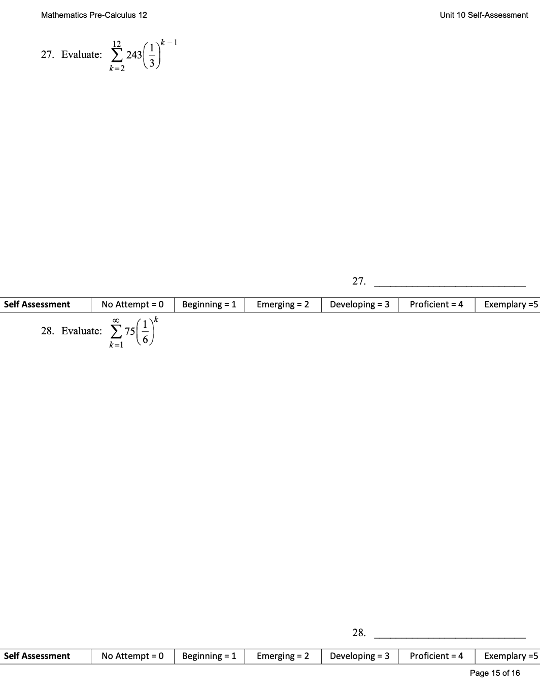 9 Self-Assessment 8. Determine the equation of the asymptotes and the length