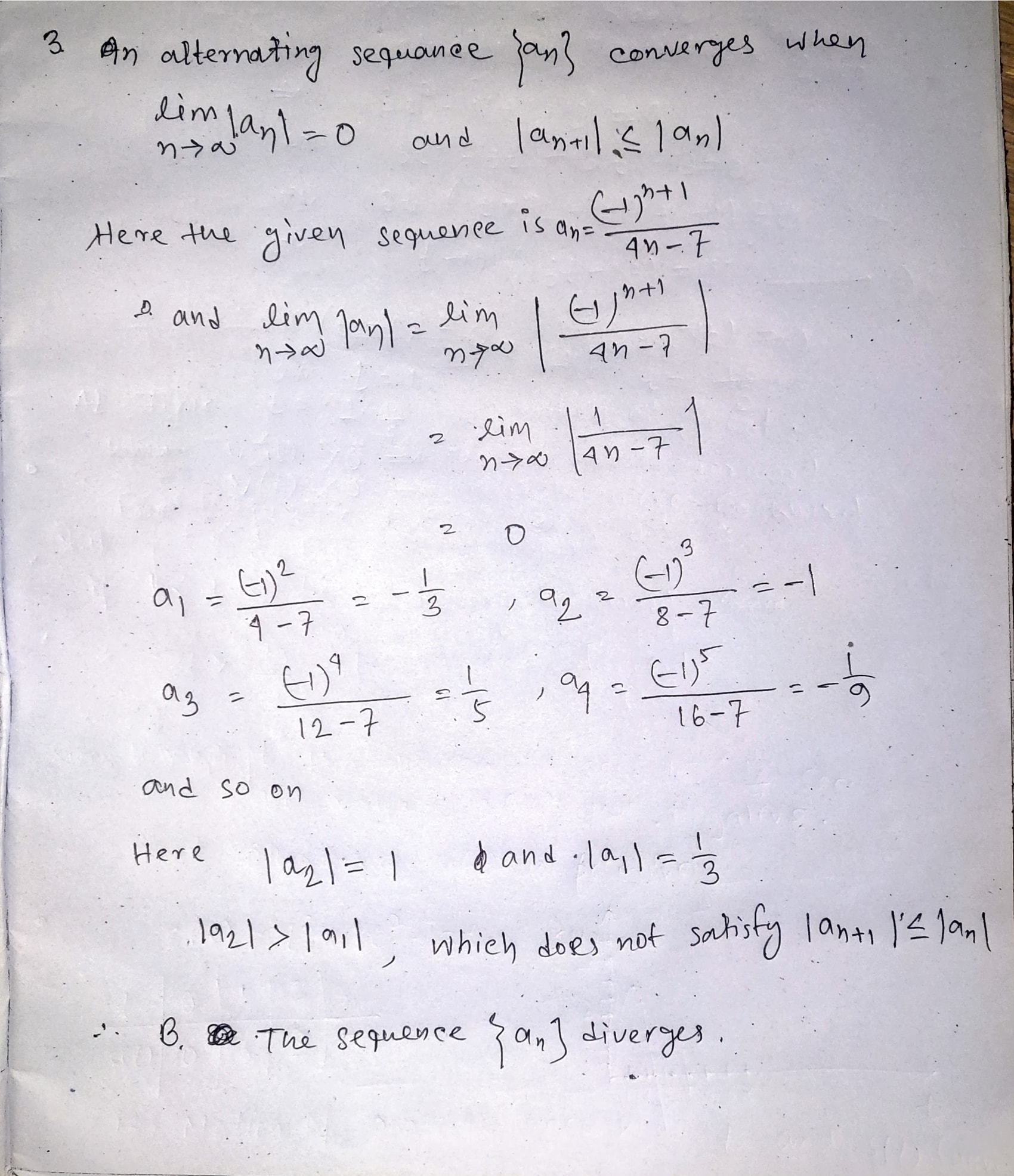 the answer box to complete the choice. O A. The sequence converges