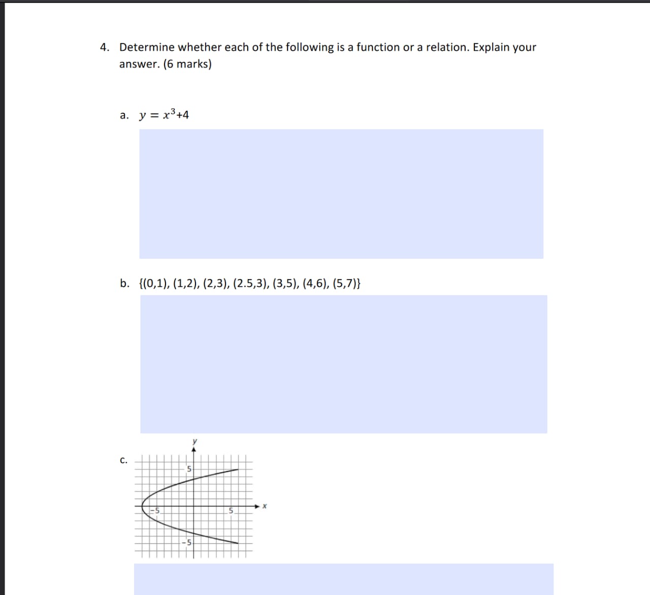 when f(x) =3?4. Determine whether each of the following is a function
