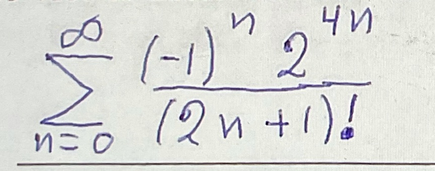 the series. 4n ( - 1 ) M (2 n +1 )