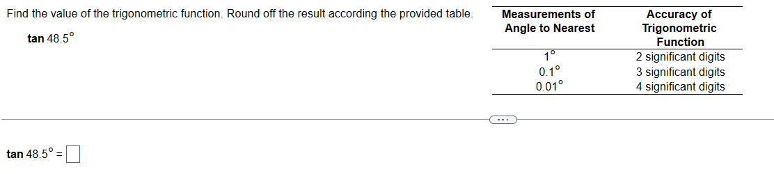 significant digits 4 significant digits Find the acute angle 0 for the