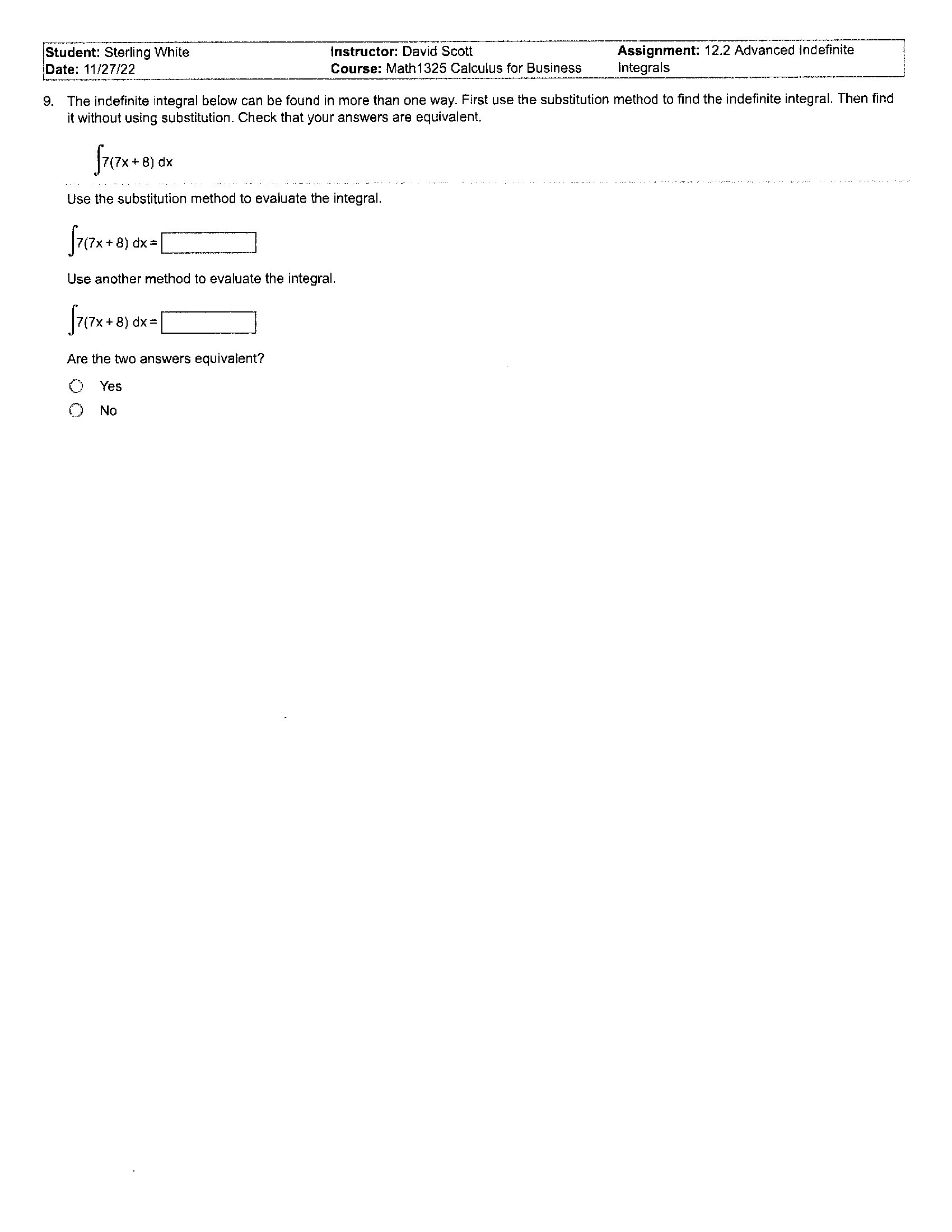  Hello I need some help with my home work assignment. Sorry