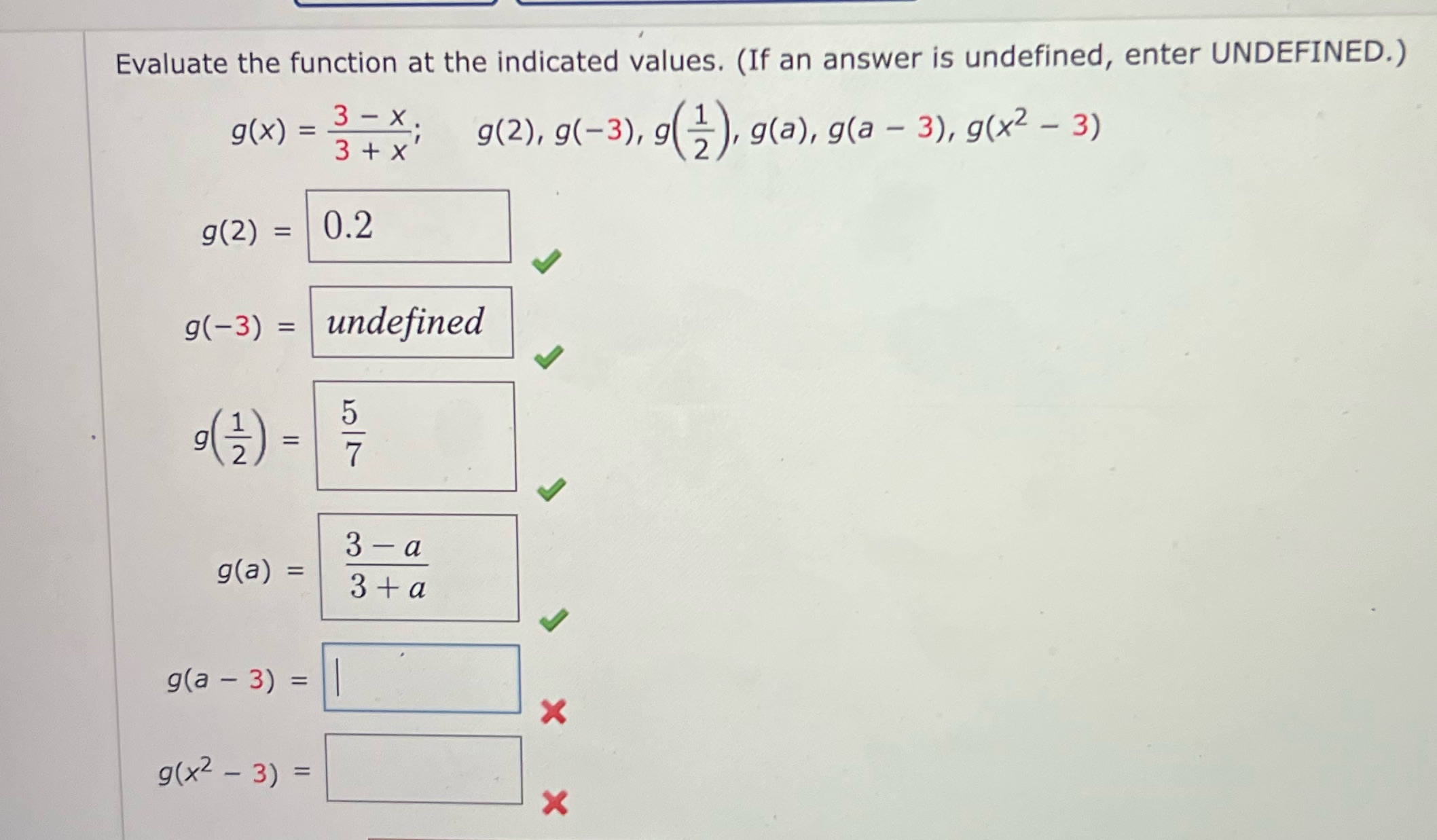  I just need the bottom two. Evaluate the function at the