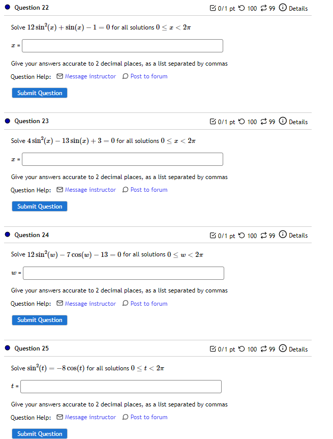  . Question 22 0/1 pt O 100 99 0 Details Solve