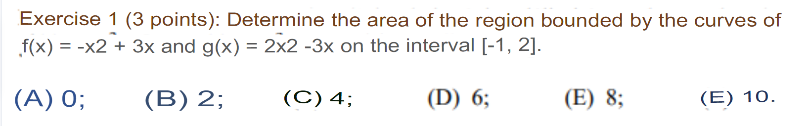 the area of the region bounded by the curves of .f(x) =