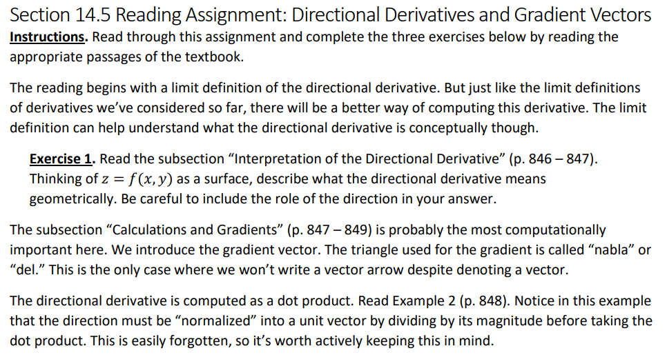 f(x, y) as a surface, describe what the directional derivative means geometrically.