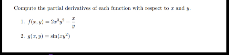 y) = sin(xy?)1. Let = 27- 3j+ k and w =i+23 -k.