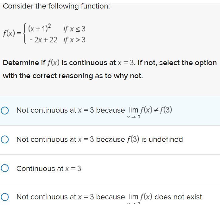  Consider the following function: f(x) = (x+1)2 ifx53 - 2x +