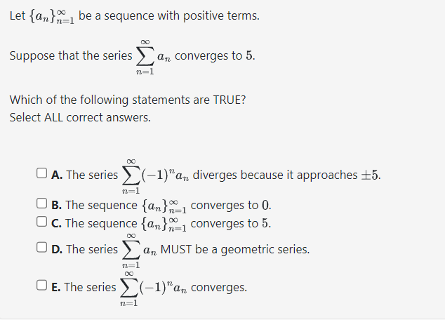 Let {o,.}:'3:l be a sequence with positive terms. 00 Suppose that