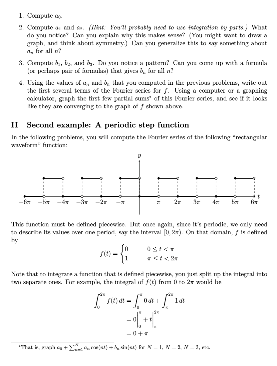 an cos(nt) + br, sin(nt) n=1 can be computed using the following