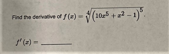 Find the derivative of f (c) 10$5 + $2 _ 1)