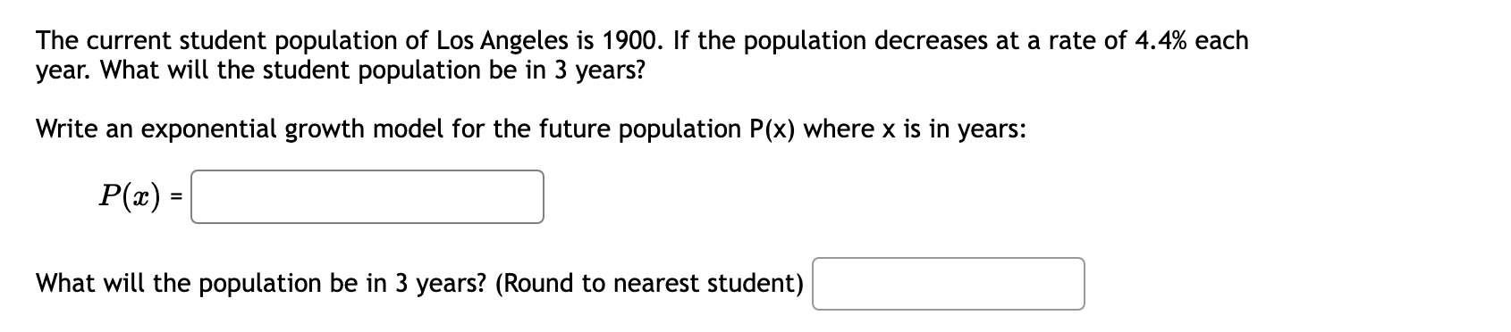 of the form A = f(t) = a. - bIt passing through