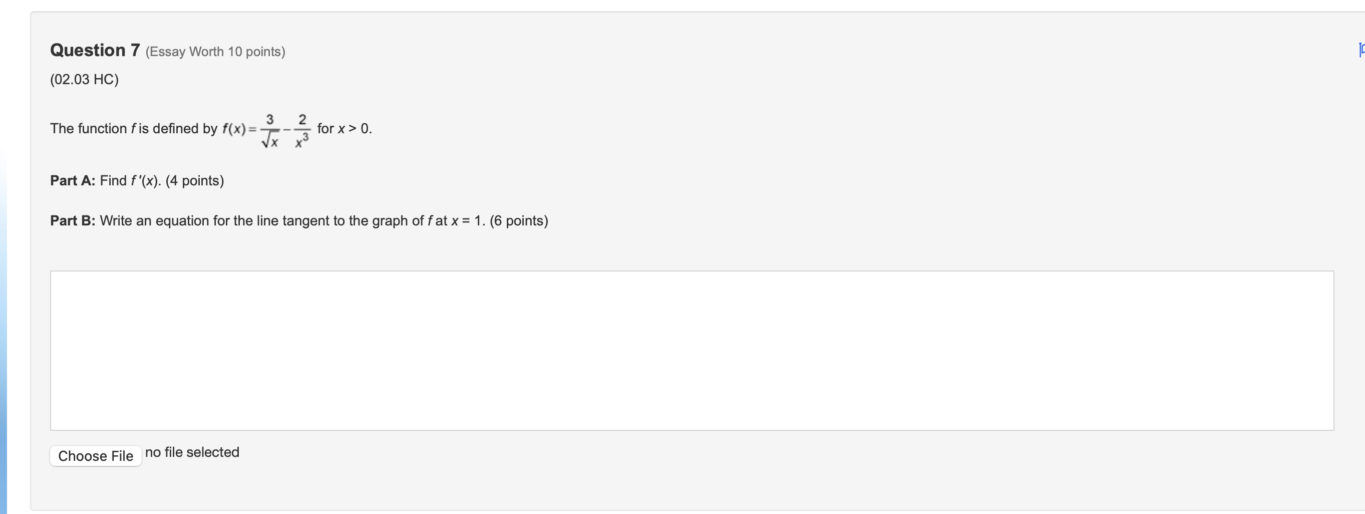 Write an equation for the line tangent to the graph of fat