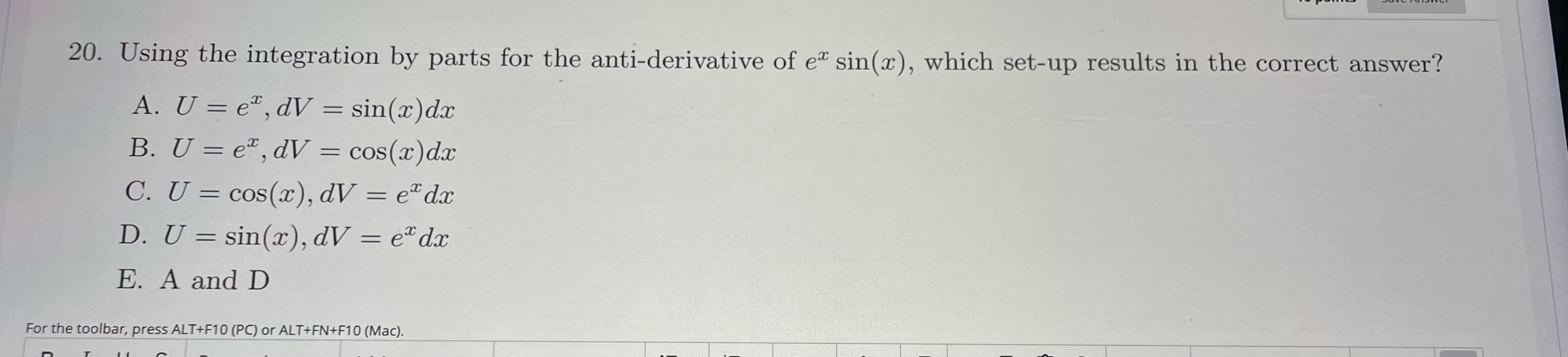 V X EX:17. In the process of doing the anti-derivative of sin