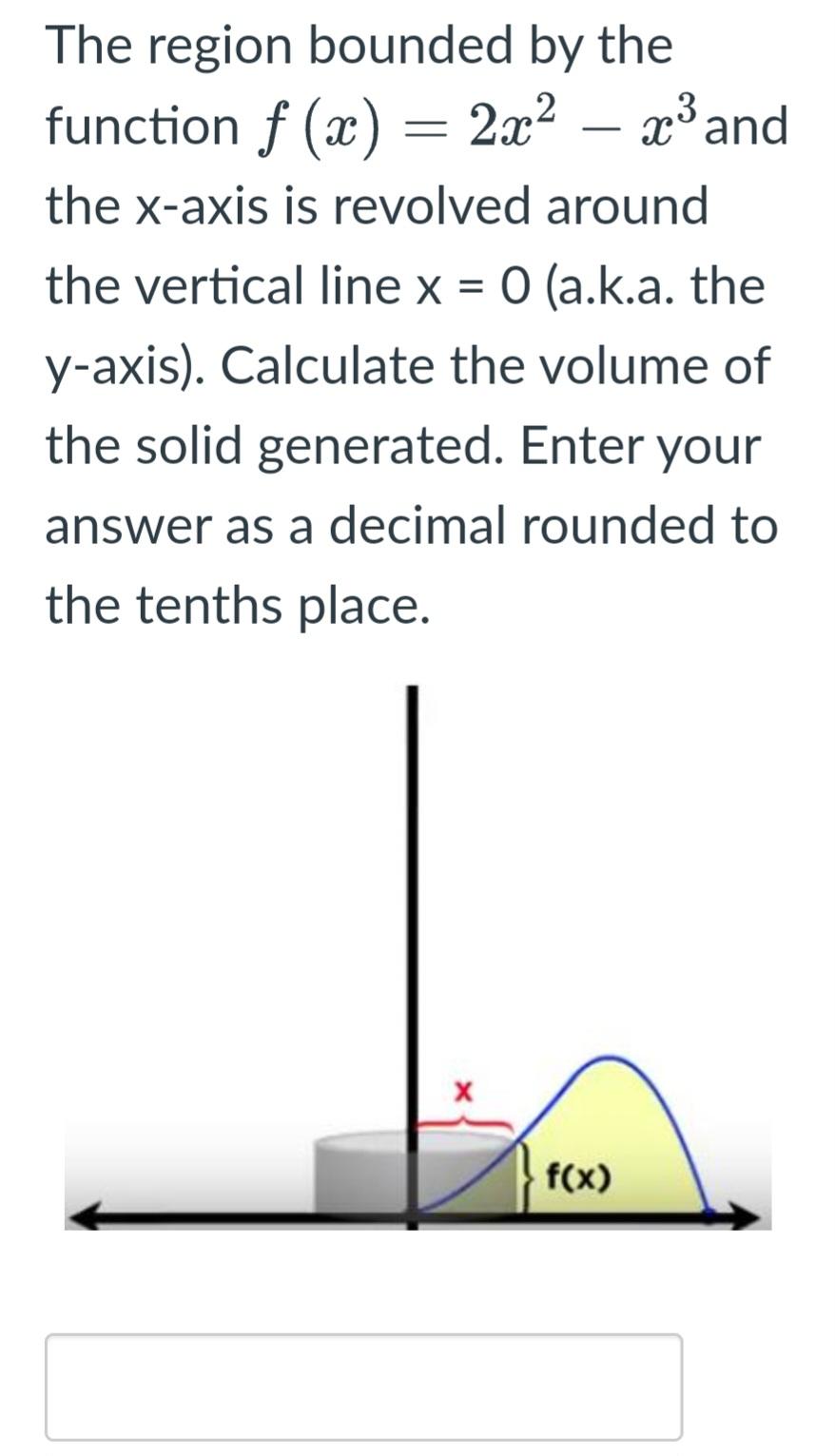  The region bounded by the function f (:13) : 2:132 333and