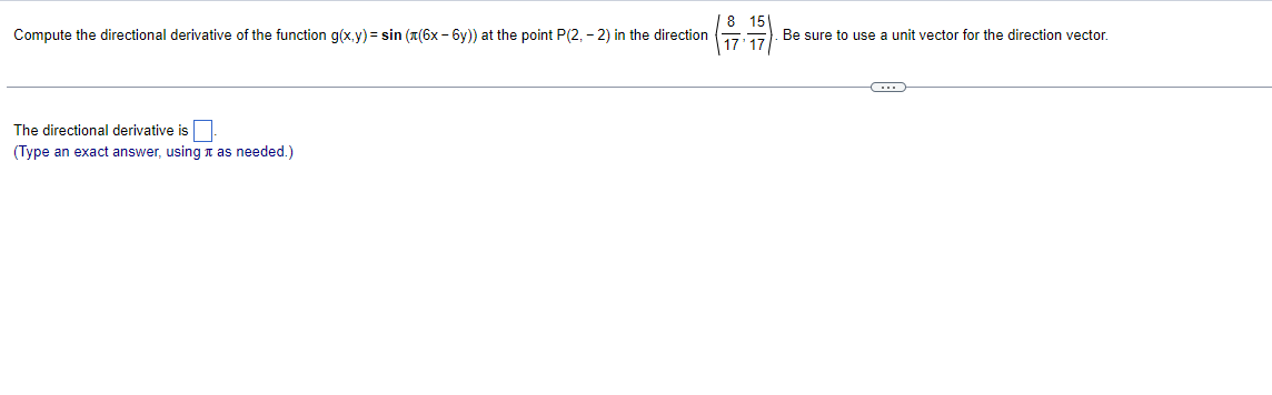 at the point P(2, 2) in the direction 17' 17 The directional
