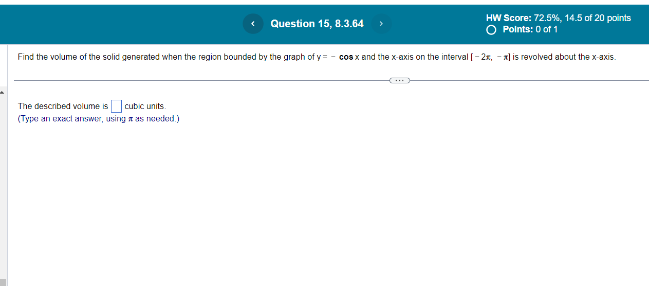 : coax and the xeaxis on the interval [ 27:: 1:] is