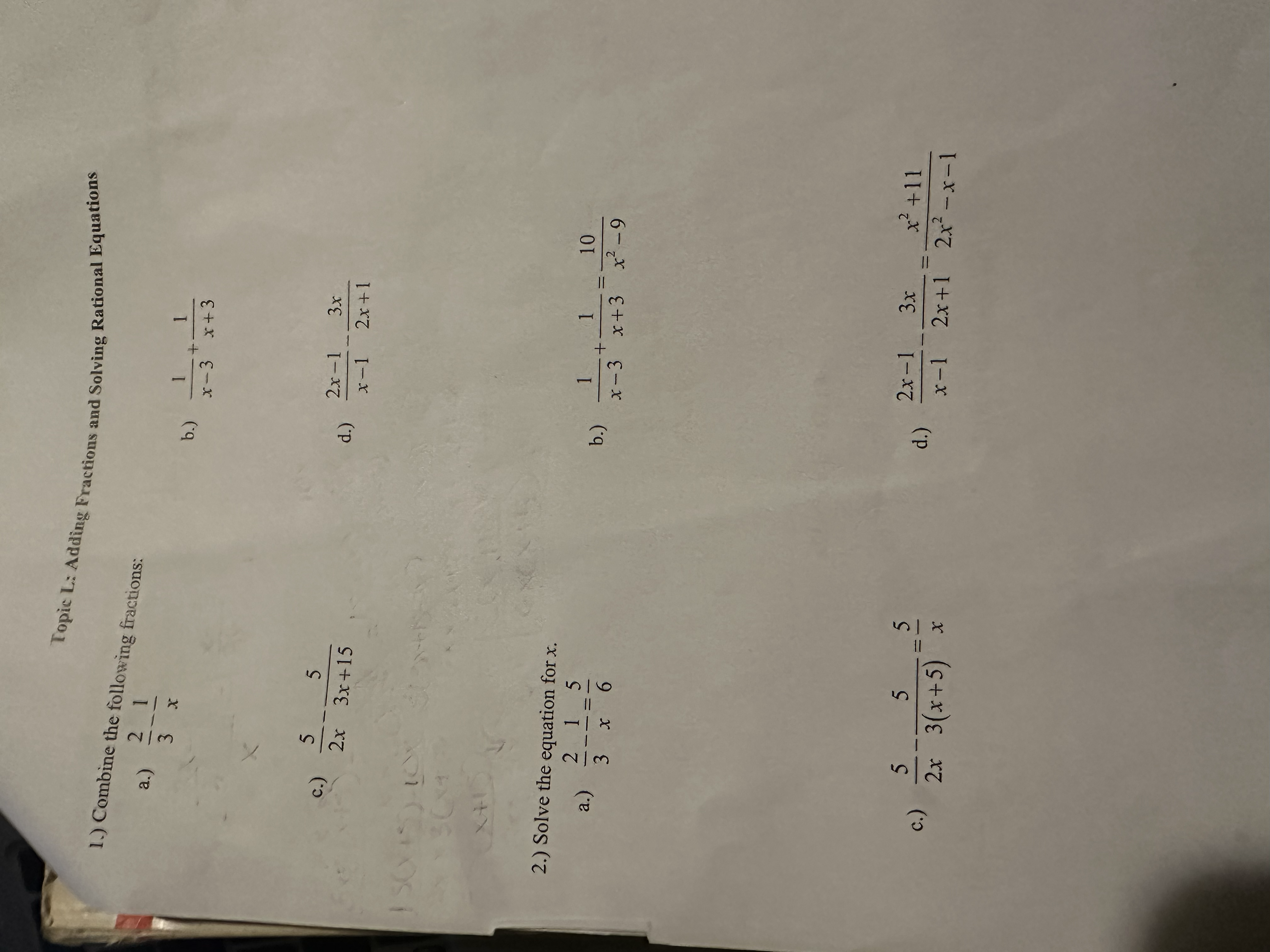 1 - + - x - 3 x+ 3 in 2x -1