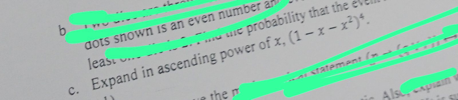 we probability that the evil c. Expand in ascending power of x,