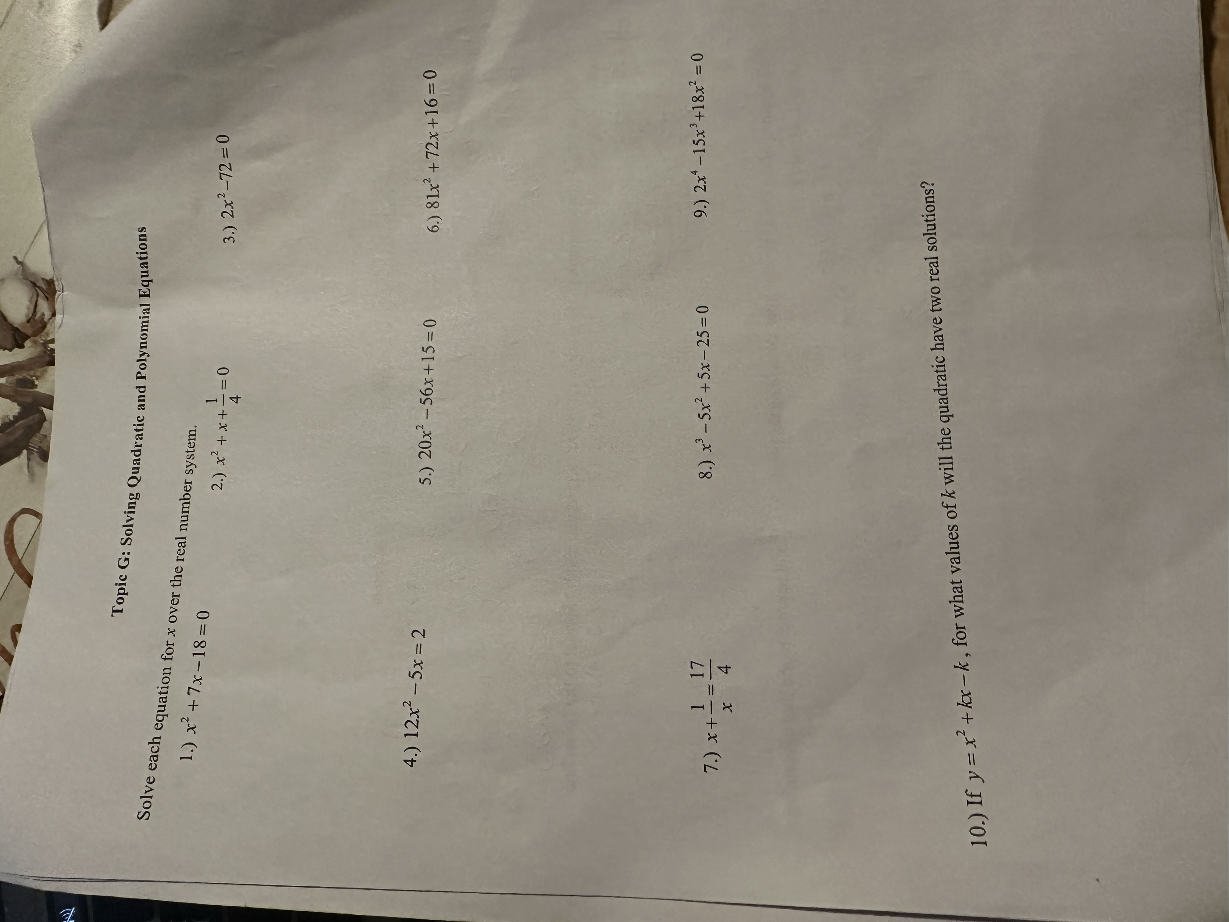 3x 2x 3x + 15 x -1 2x+1 2.) Solve the equation