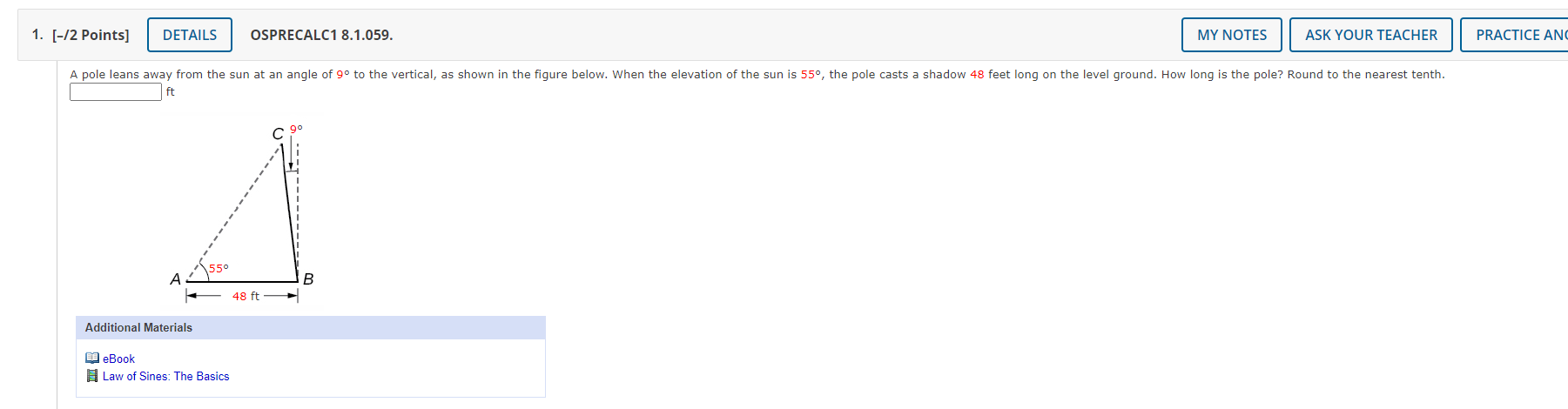 [-12 Points] DETAILS OSPRECALCI 8.1.059. MY NOTES ASK YOUR TEACHER PRACTICE A