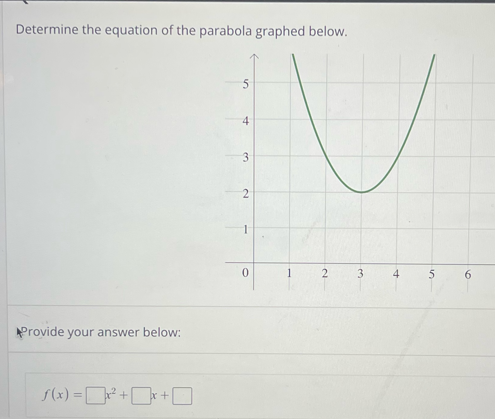  The question is in the image below Determine the equation of