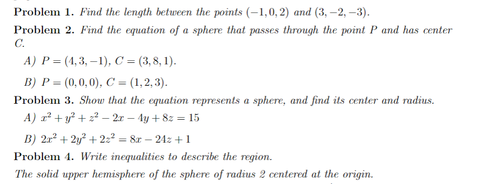 Can you help me? Problem 1. Find the length between the