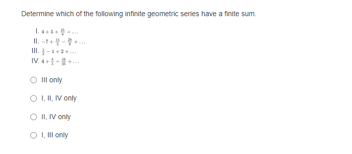 an = -16(-2)"-1 Or= on = -16(;)"-1What is the sum of the