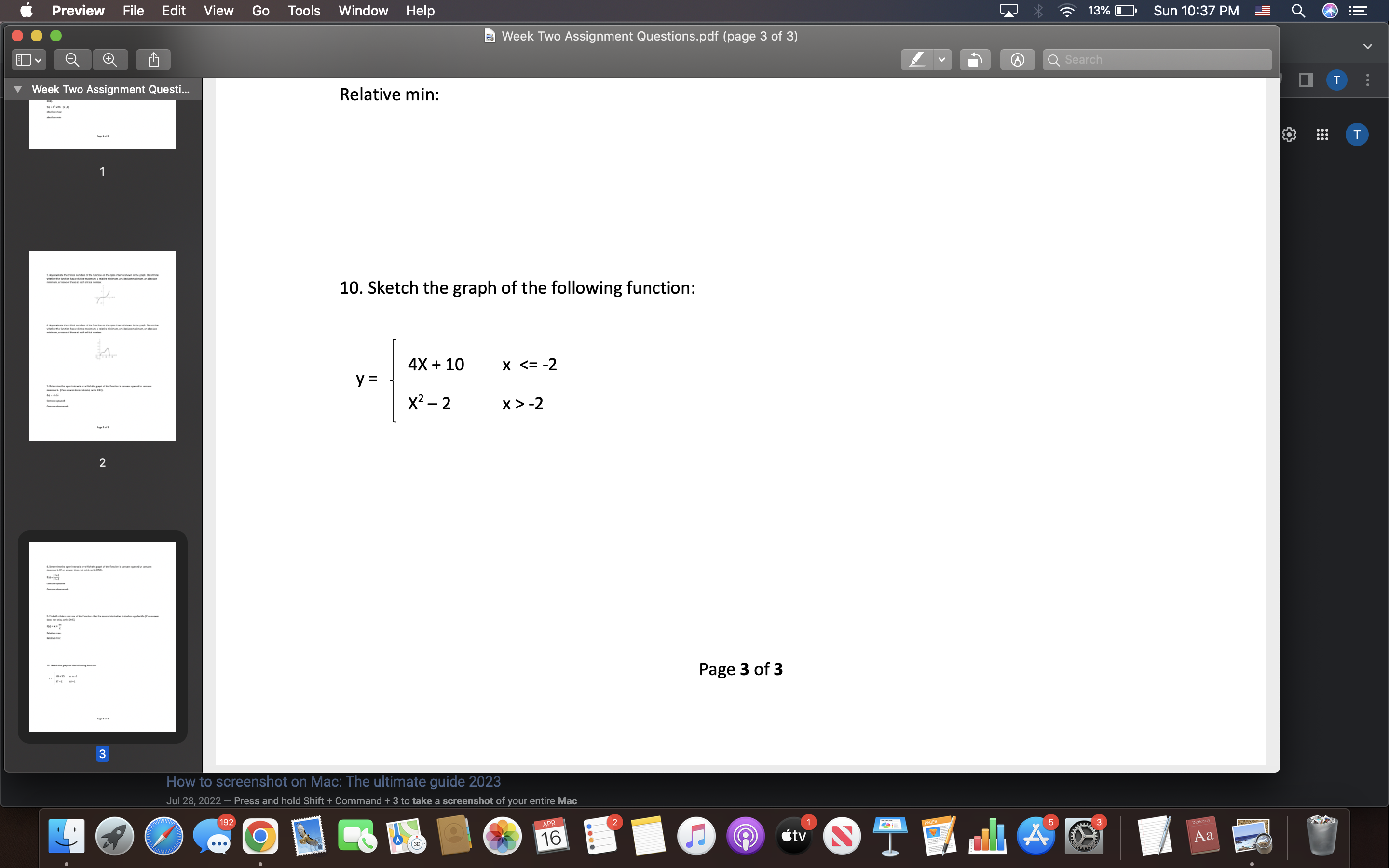 10:37 PM Week Two Assignment Questions.pdf (page 3 of 3) ! Q