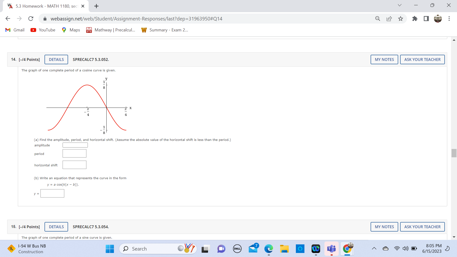 the interval [0, 2n]. y X 2 x O-1 :.....: - X