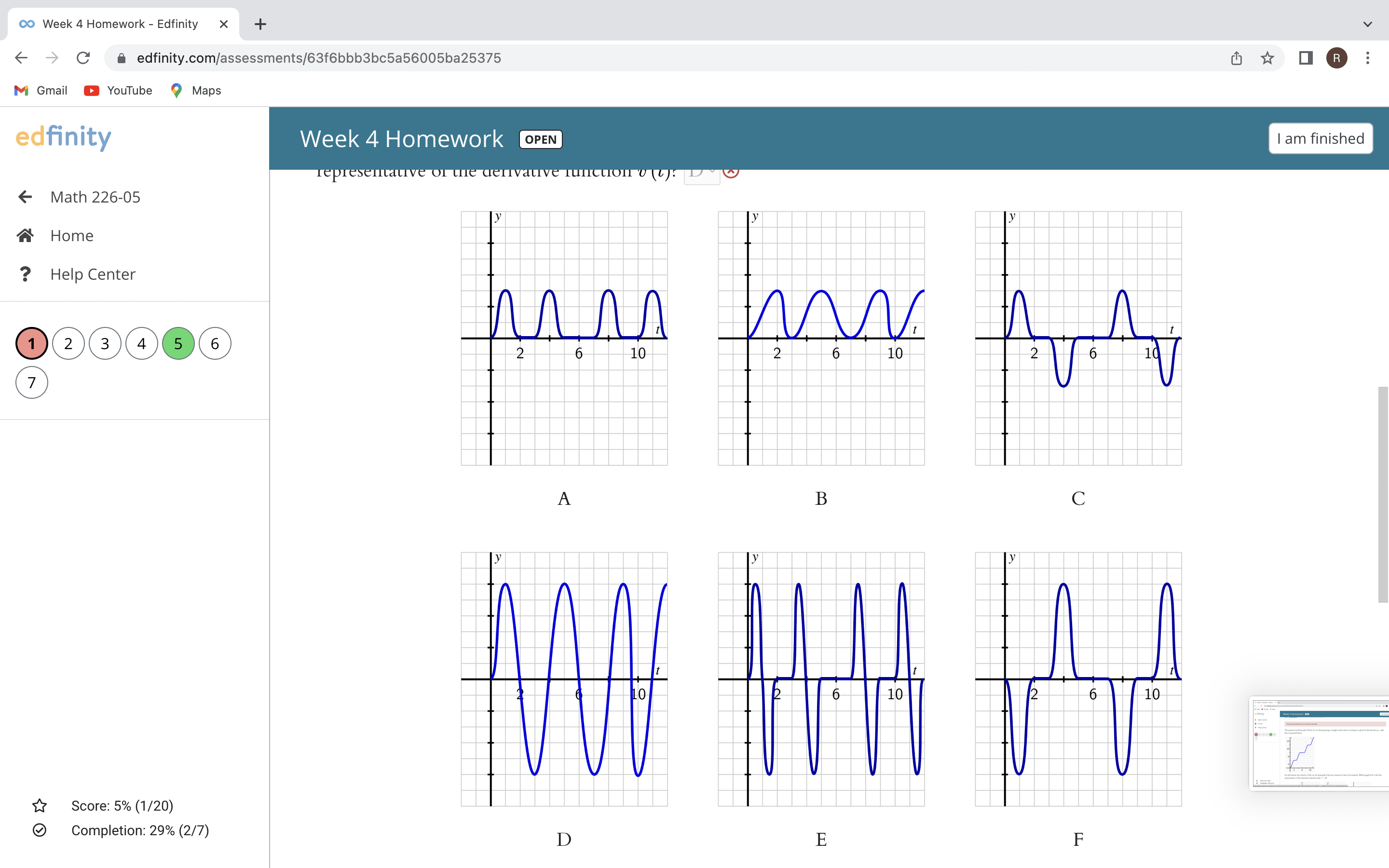 Homework - Edfinity X + edfinity.com/assessments/63f6bbb3bc5a56005ba25375 OR : M Gmail YouTube Maps