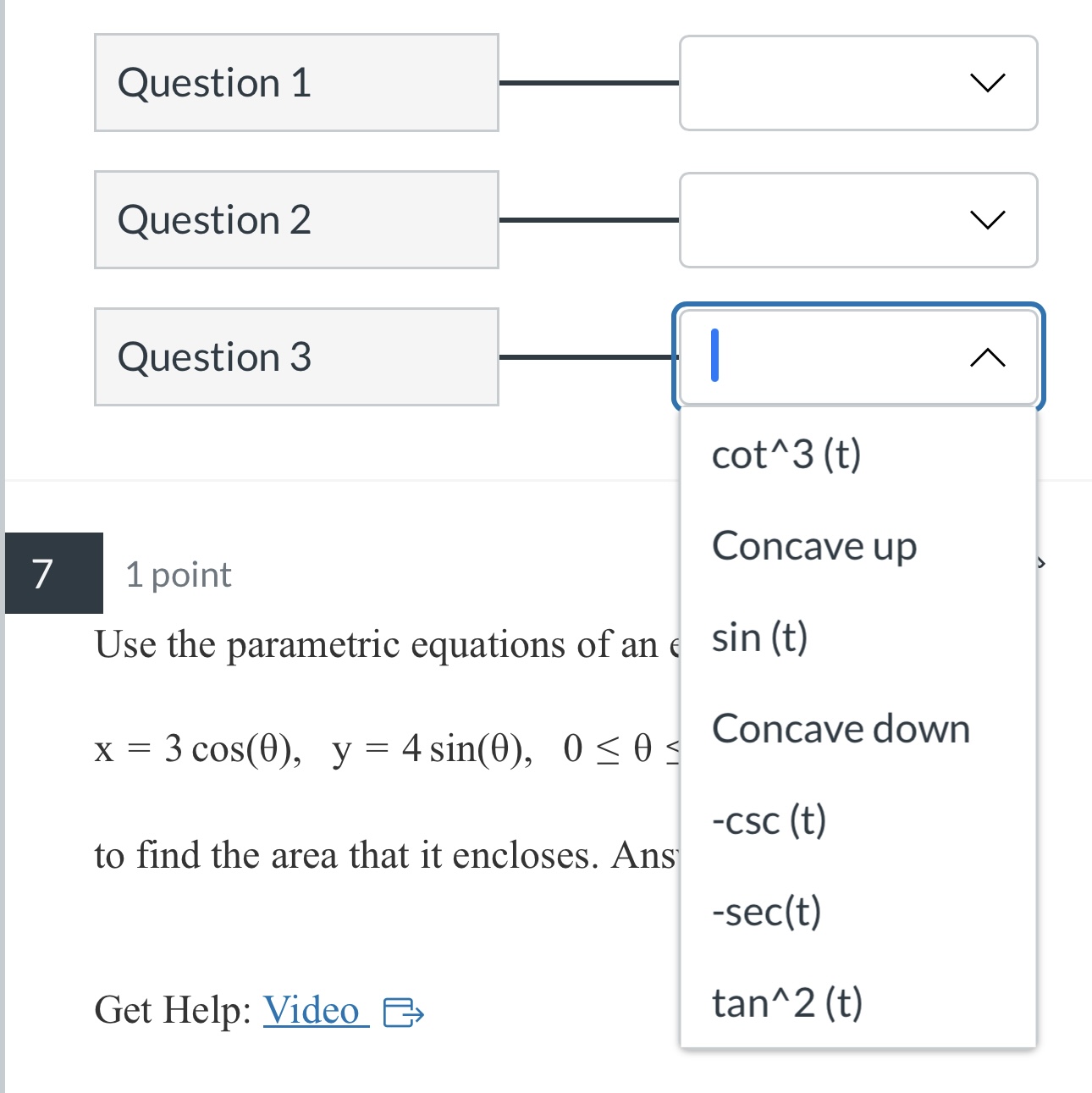 = Question 2) = da 2 Question 3) Determine whether the curve